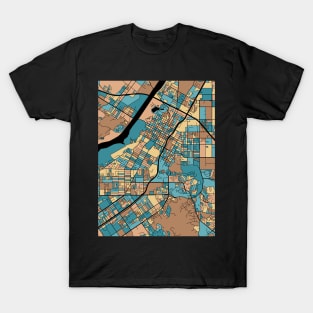 Riverside Map Pattern in Mid Century Pastel T-Shirt